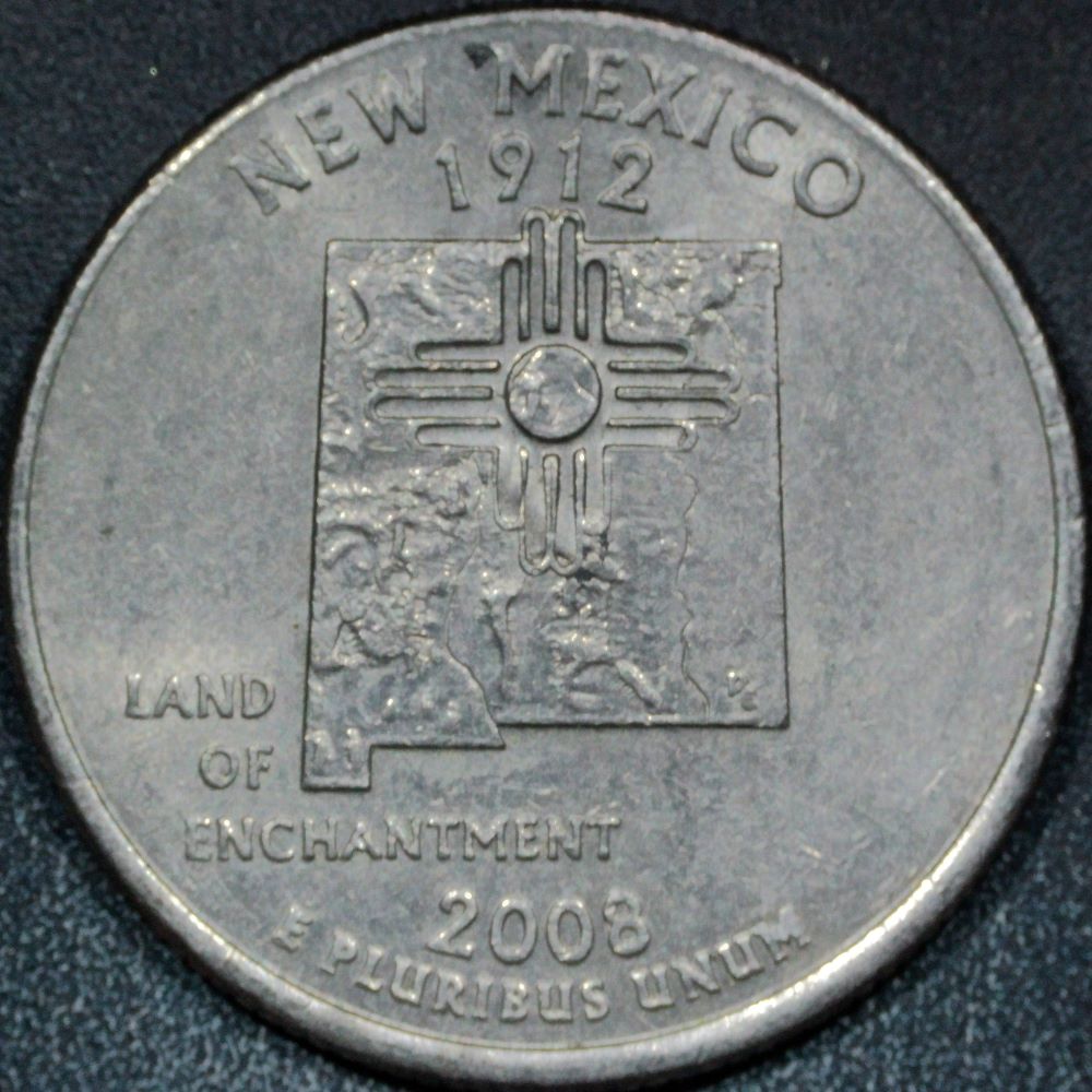 2008-P-NM-Quarter:-Curiosity-Coin-On-The-Reverse