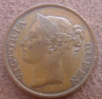 1845-Straits-Settlement-1/2-Cent