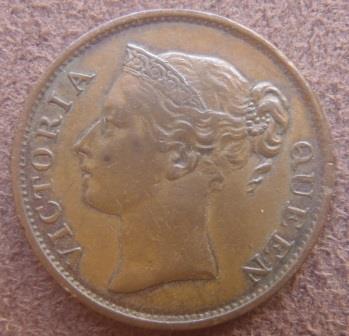 1845-Straits-Settlement-1/2-Cent