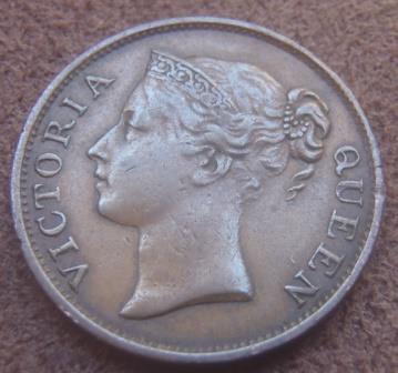 1845-Straits-Settlement-1/2-Cent