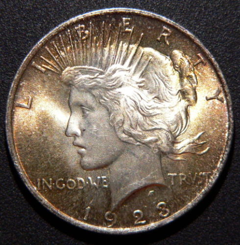 Toned-1923-Peace-Dollar,-Grades?-Opinions?