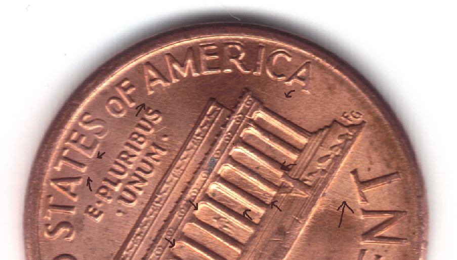 1989-Lincoln-Memorial-Cent-With-Raised-Edge-And-Lines