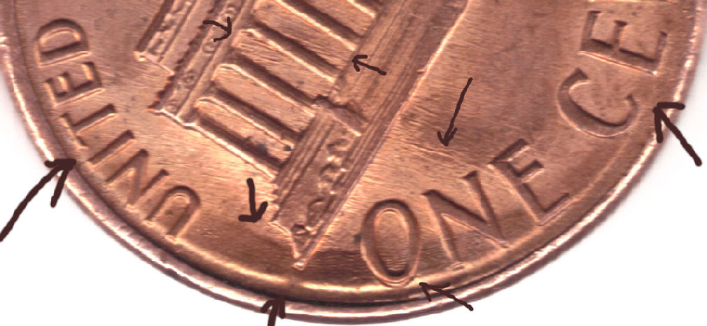 1989-Lincoln-Memorial-Cent-With-Raised-Edge-And-Lines