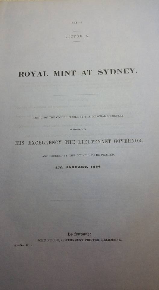 Original-Reports-For-The-Syd-Mint--1854