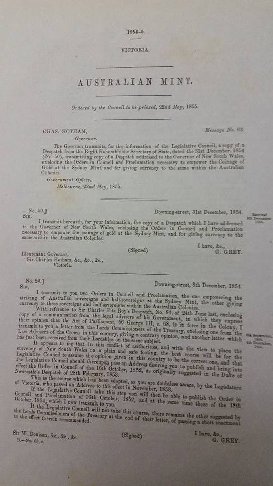 Original-Reports-For-The-Syd-Mint--1854