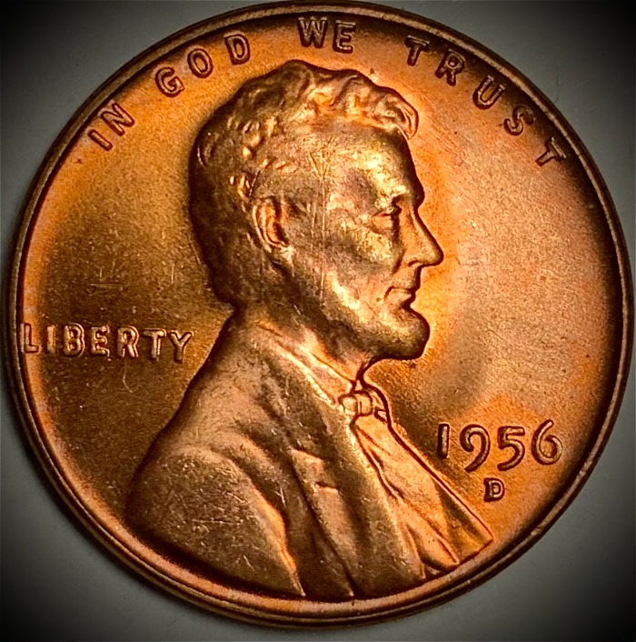 1956-D--Gold-Obv,-Rainbow-Rev