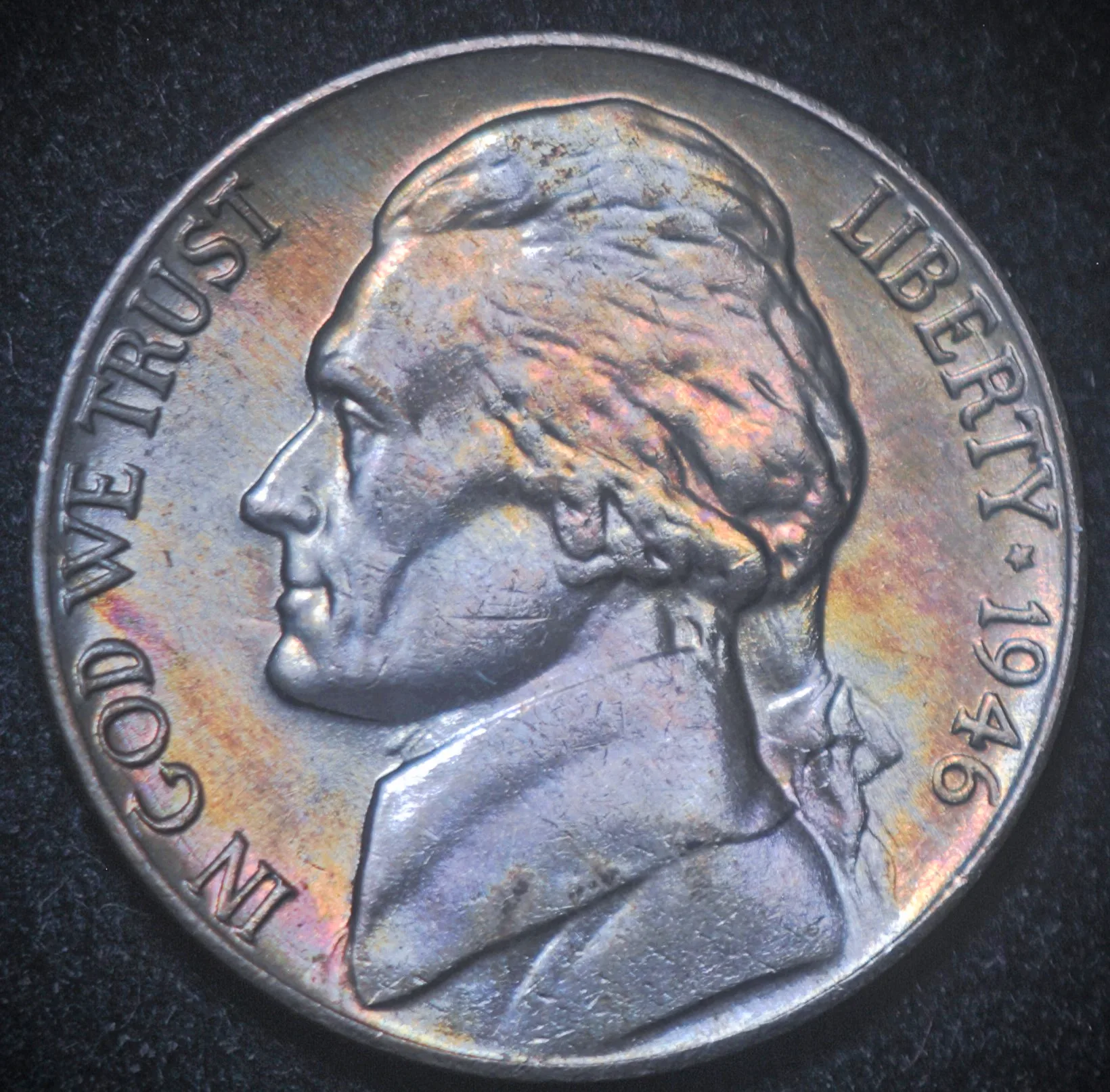 1946-P-Jefferson-Nickel-Toned-Obverse-And-Reverse---Grade?