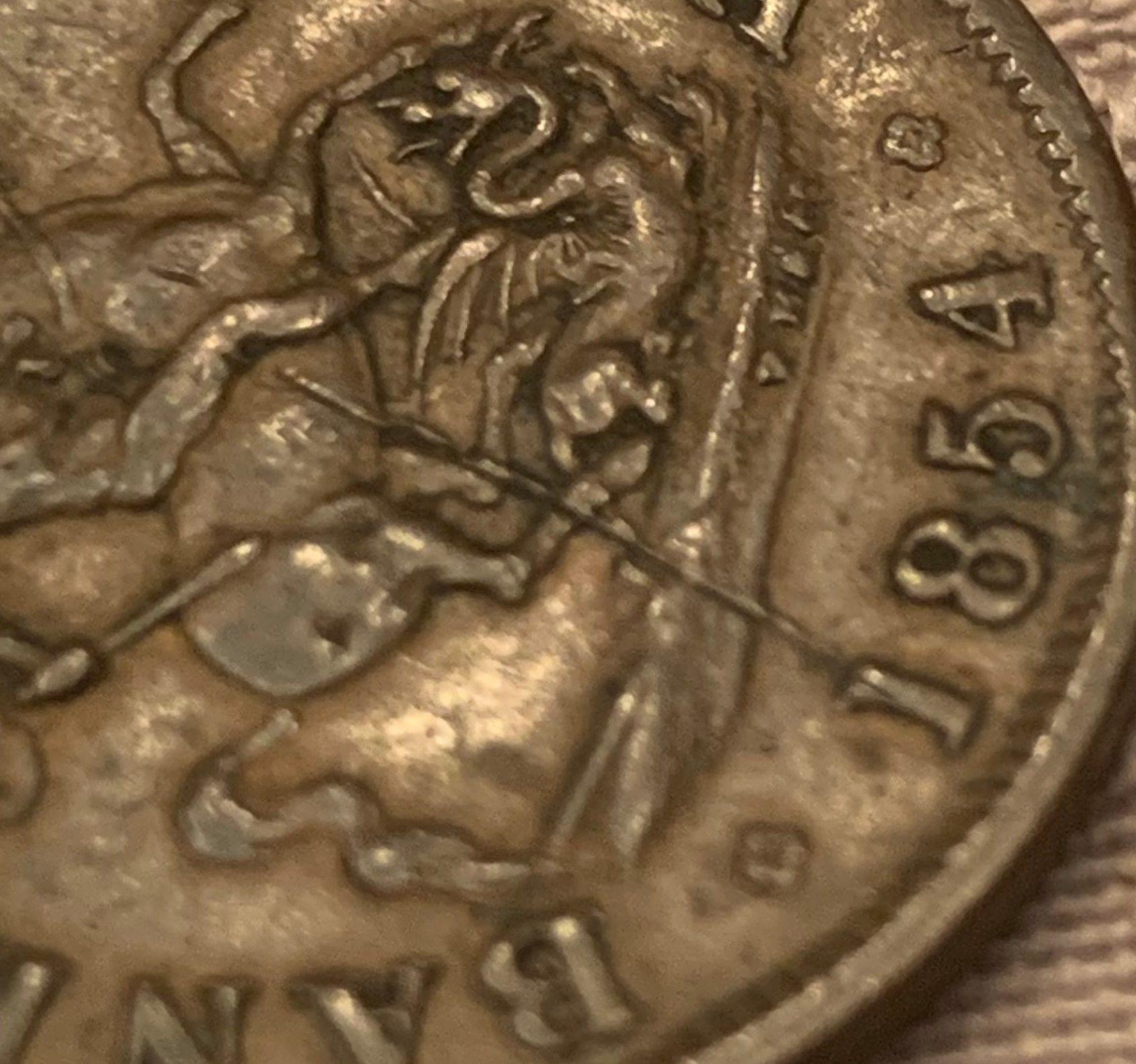 1854-1/2-Penny-Help-Determing-Grade-And-If-Die-Crack-Adds-Value