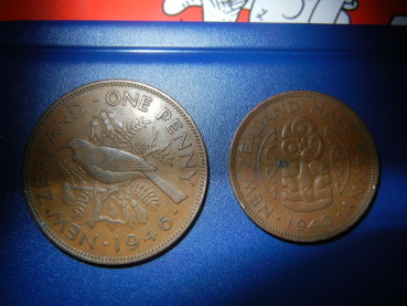 1940's-New-Zeland-Penny-And-Half-Penny