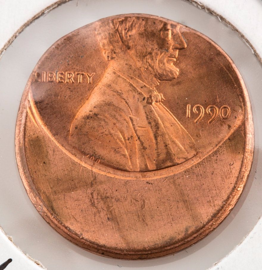 1990-Lincoln-Cent,-Off-Set