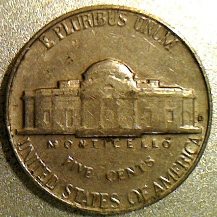 1964-D-Jefferson-Nickel,-Reverse-Finning