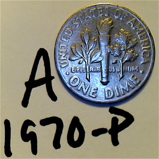 1970-P-Roosevelt-Dime,-FS-901-X-3-And-A-1970-D