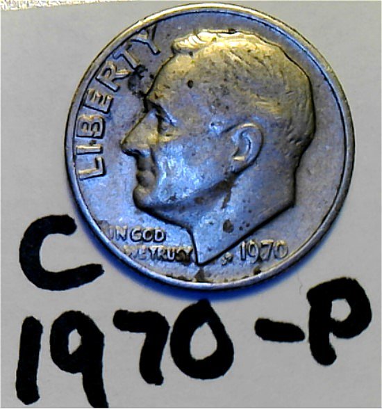 1970-P-Roosevelt-Dime,-FS-901-X-3-And-A-1970-D