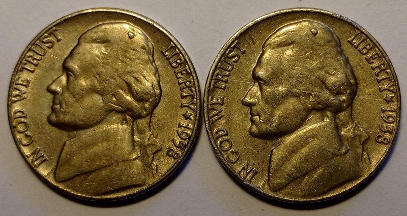 Two-Jefferson-Nickels-With-The-Same-Die-Issue