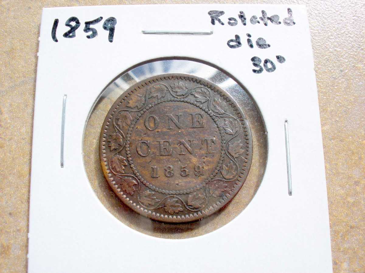 1859-Canadian-Large-Penny---Rotated-Die