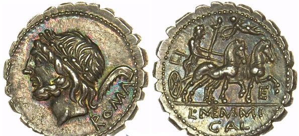 Roman-Republic-L-Memmius-Galeria-106-BC-AR-Denarius-Serratus