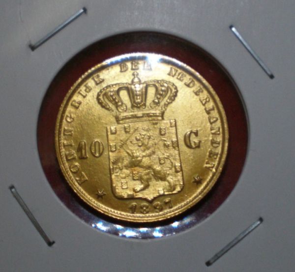 Netherlands-10-Gulden-1897-Gold-Coin-Genuine?
