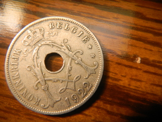 1922-Belgium-25-Ces-Rare-Variety-With-A-1-In-One-Star?