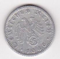 A-1940g-Germany-3reich-50-Reichpfennig-Coin
