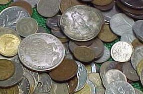 Found-Morgan-Dollar-W/-Philippines-Peso-In-Lot-Of-World-Coin