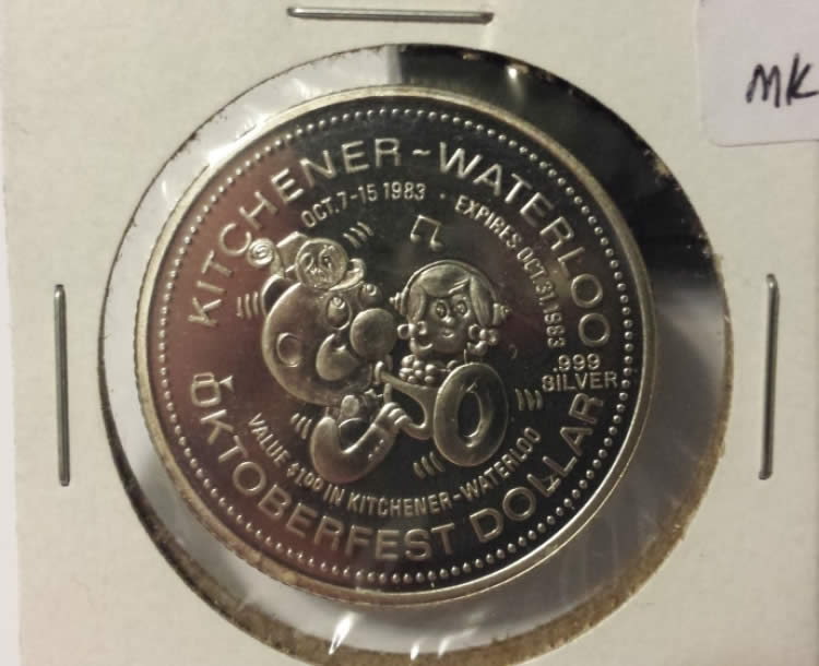 Kitchener-Waterloo-Tokens-1973,-1978,-1981,-1983