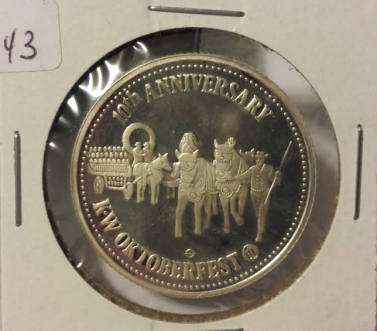 Kitchener-Waterloo-Tokens-1973,-1978,-1981,-1983