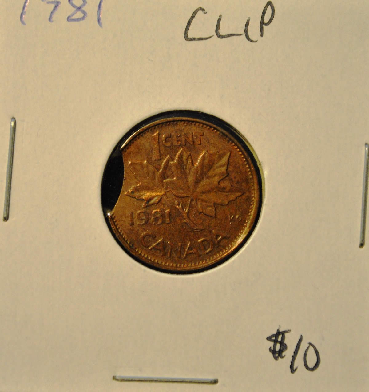 A-Couple-Of-Clipped-1981-Cents,-One-Double-Clipped