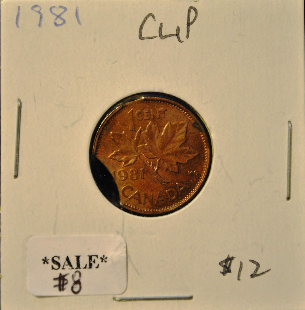A-Couple-Of-Clipped-1981-Cents,-One-Double-Clipped