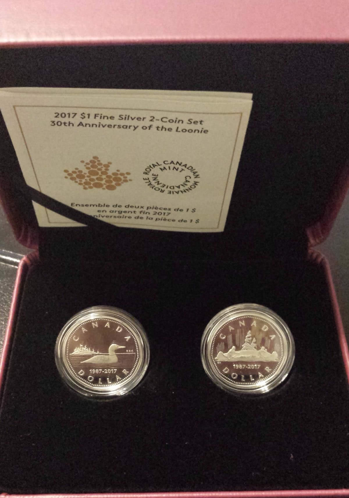 Sellout-Alert:-95%-Sold!-Pure-Silver-2-Coin-Set---30th-Anniversary-Of-The-Loonie-2017