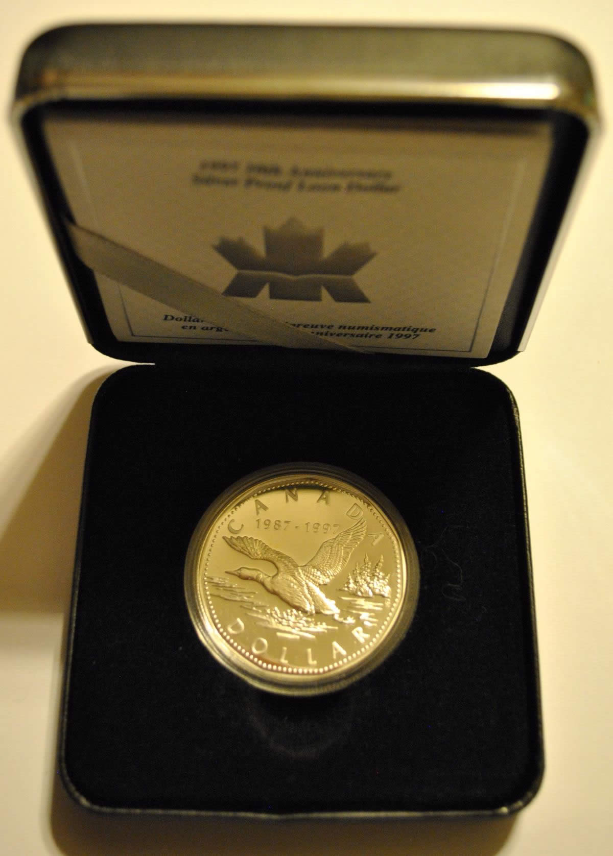 1997-Sterling-Silver-Flying-Loon-10th-Anniversary-Of-The-Loonie