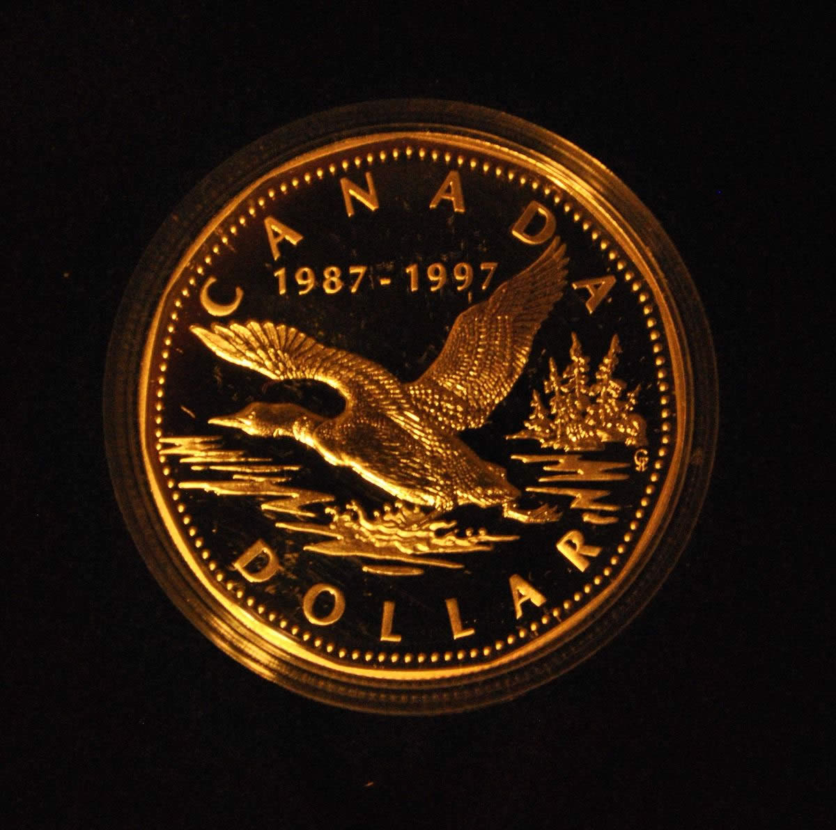 1997-Sterling-Silver-Flying-Loon-10th-Anniversary-Of-The-Loonie