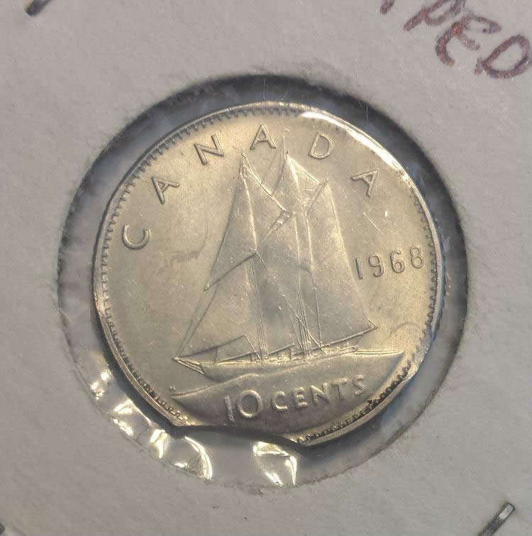 1968-Dime-With-Triple-Clip---One-Big,-Two-Small