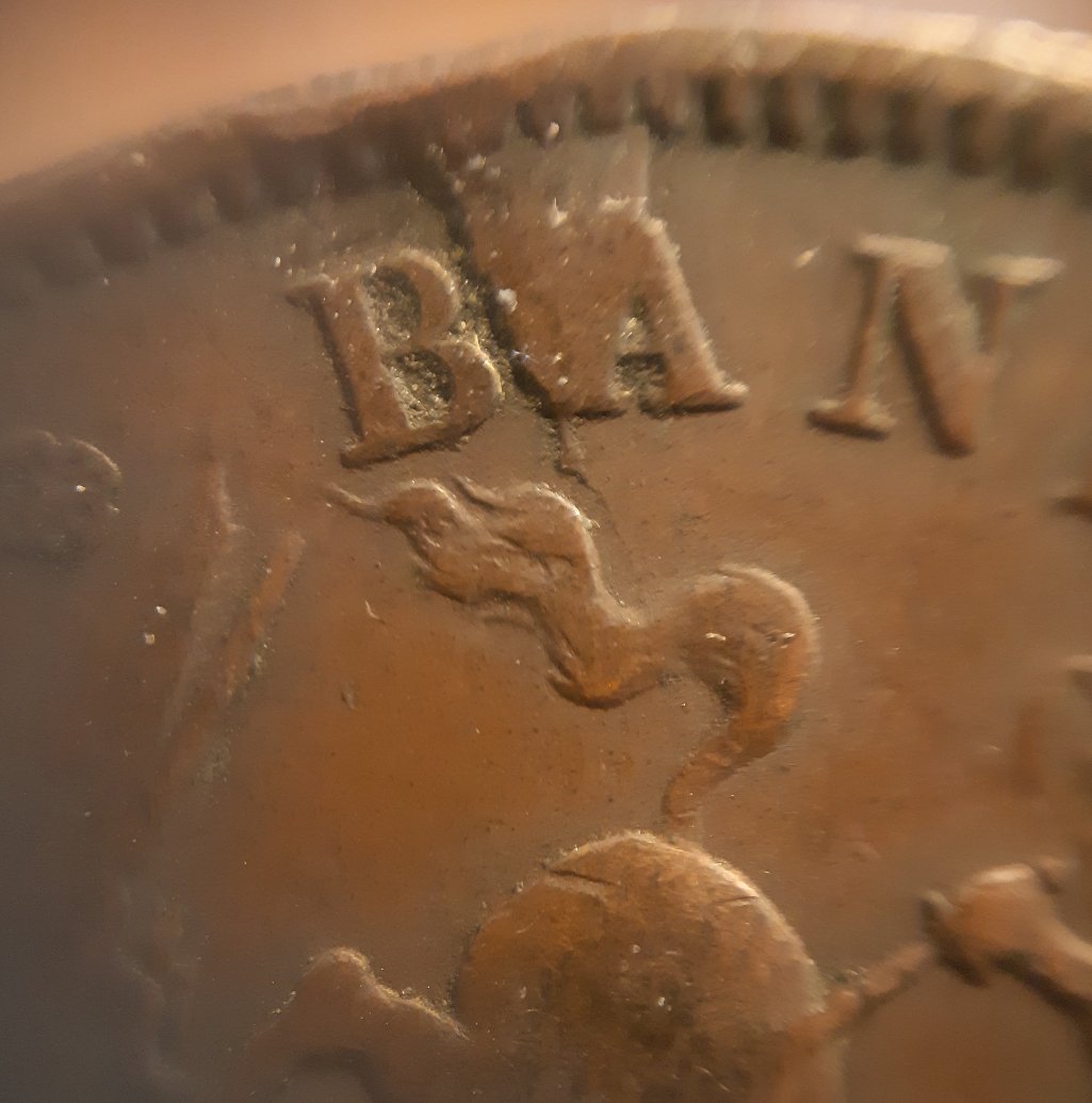 1852-One-Penny-Bank-Token-Bank-Of-Upper-Canada-Cud-And-Die-Crack