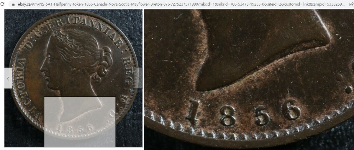 1856-Nova-Scotia-1/2-Penny-Token