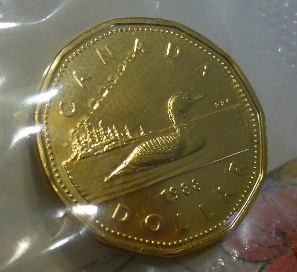 1988-Sealed-Loonie-In-A-Proof-Like-Set..-Damaged.