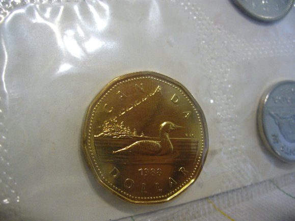 1988-Sealed-Loonie-In-A-Proof-Like-Set..-Damaged.