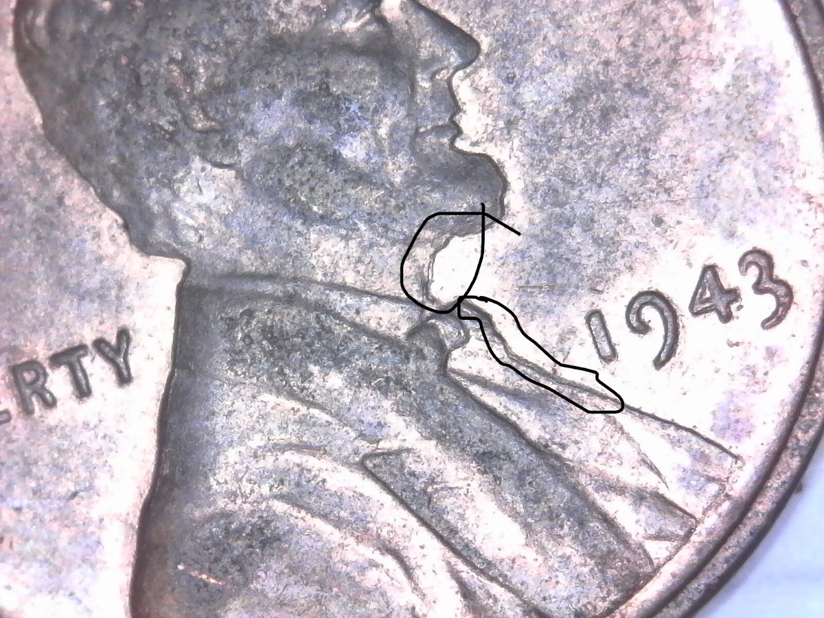 1947-Penny-W/-Small-Chunk-On-Surface