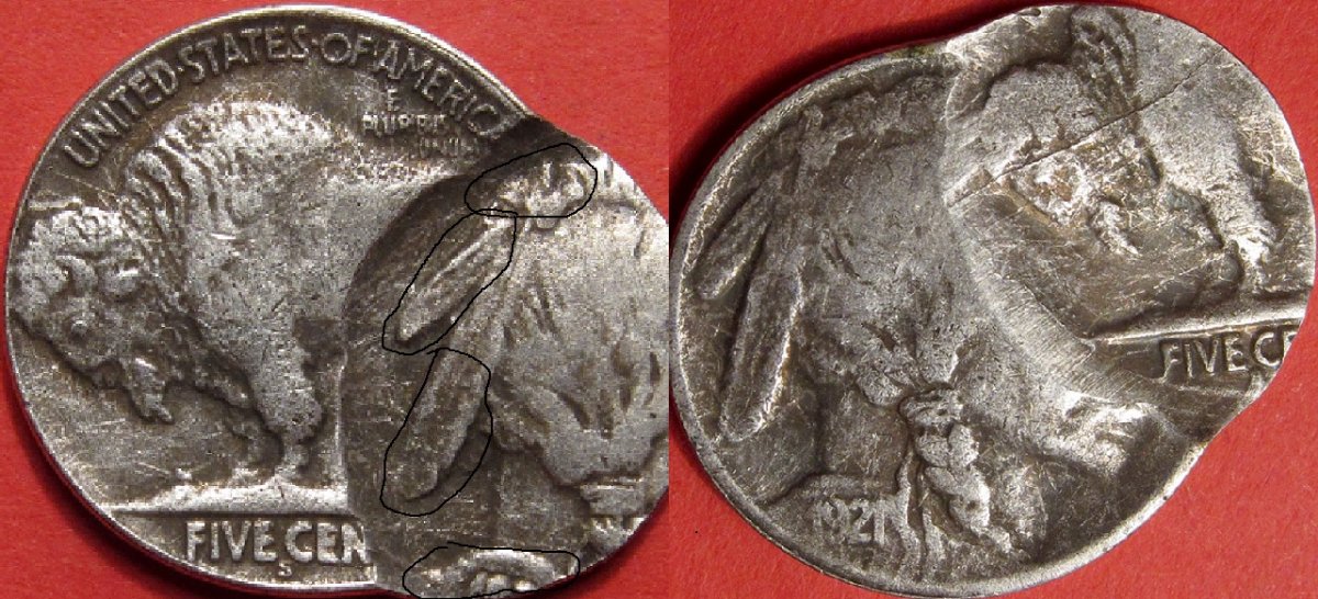 1921-S-Buffalo-Nickel-Flip-Over-Double-Strike---Counterfeit