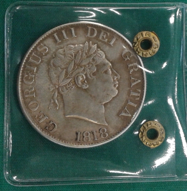 Value-Half-Crown-1818-Reversed-In-Garter