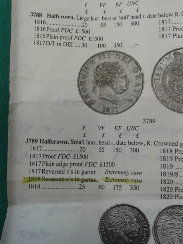 Value-Half-Crown-1818-Reversed-In-Garter