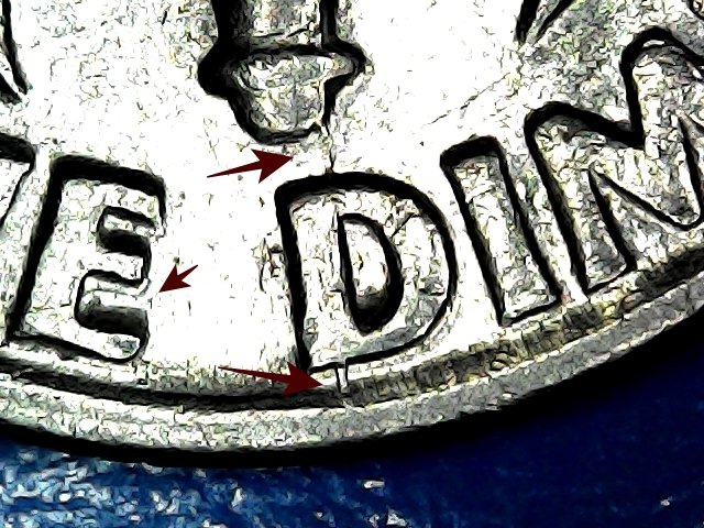 1993-P-Roosevelt-Dime-Offset/Die-Crack/Doubling
