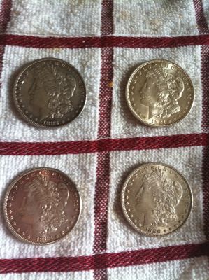 4-Morgans,-Barber-Quarter-And-3-Cent-Nickel