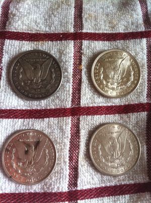 4-Morgans,-Barber-Quarter-And-3-Cent-Nickel