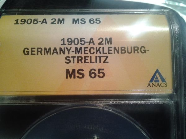 1905-A-2-Mark-Germany-Mecklenburg-Strelitz!