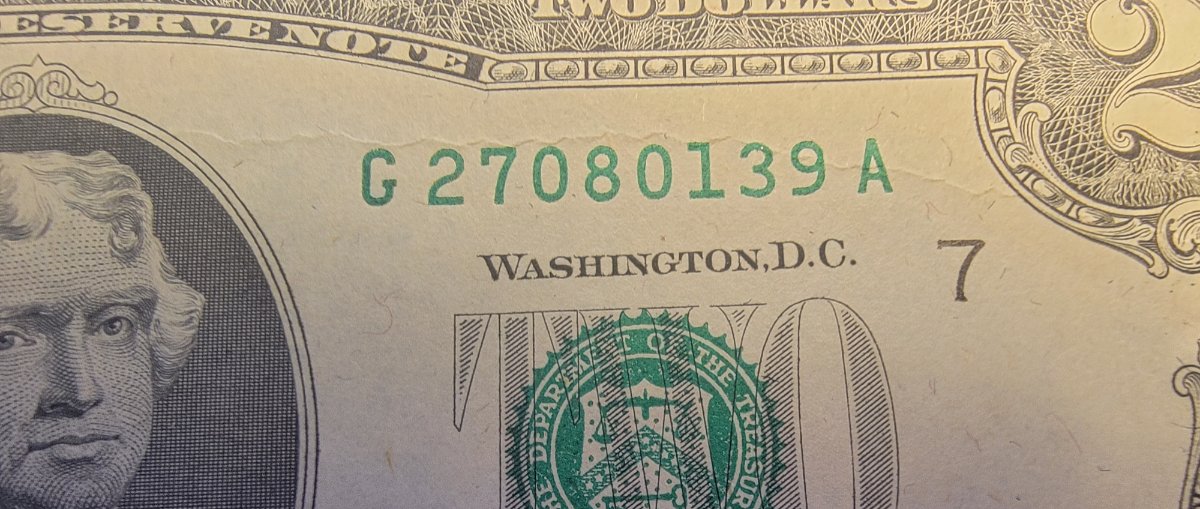 A-1976-Series-$2.00-Note-W/Odd-Wrinkle