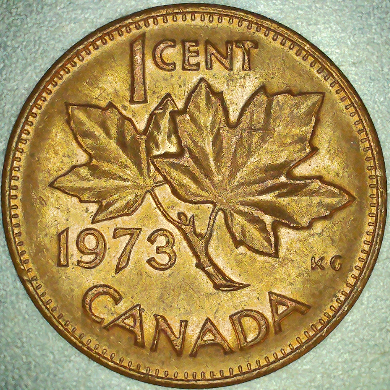 1973-Canadian-Penny-Is-This-A-Lamination-Error-On-Obverse-Of-Coin