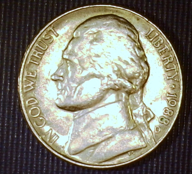 1988-D-Jefferson-Nickel,-Die-Polish-Marks?