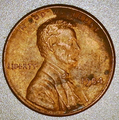 1984-LMC-Penny-/-Rim-To-Rim,-PMD,-Bad-Planchet,-?