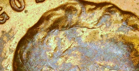 1955-Wheat-Cent-/-Poor-Man's-DDO-With-Cracked-Skull