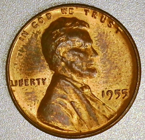 1955-Wheat-Cent-/-Poor-Man's-DDO-With-Cracked-Skull